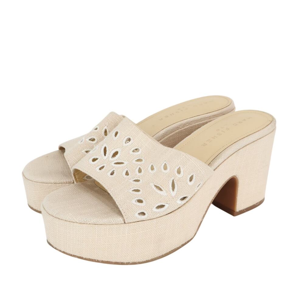 Marc Fisher LTD Foreva Light Natural Platform Mule Sandal Size 7.5